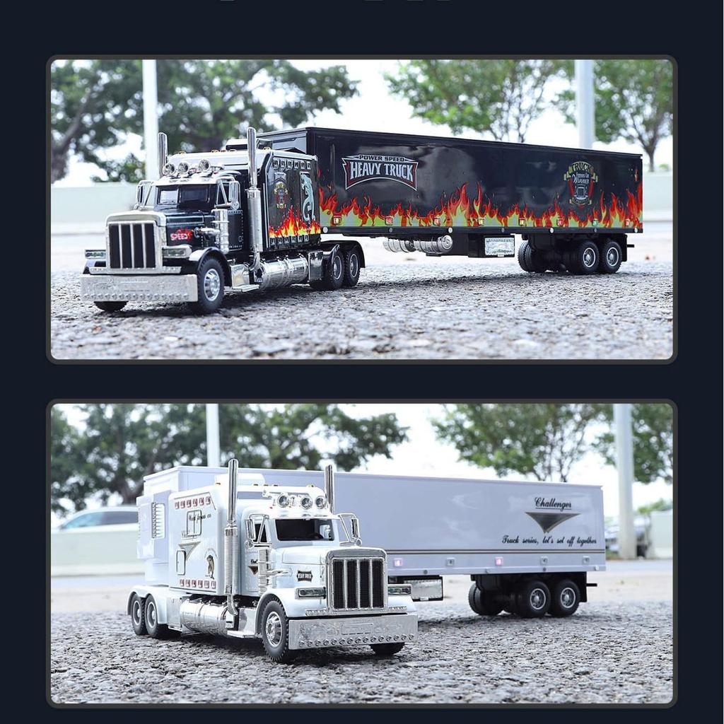 1:24 Peterbilt 389 Alloy Semi-Truck Model with Pull-back, Sound, and Light Features