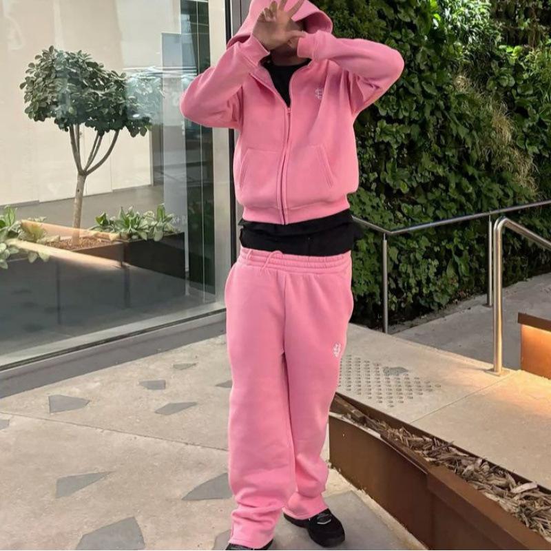 Unisex Hip Hop Street Style Zipper Sports Suit