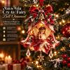 Stunning Fairy Tale Hanging Decor Bell Christmas Ornament, 2D Flat Flower Elegant Ornaments for Stores Decoration, Acrylic Xmas Tree Pendant
