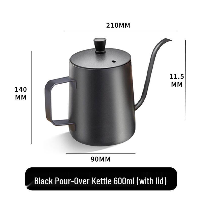 304 Stainless Steel Gooseneck Coffee Kettle with Wood Handle for Pour Over and Outdoor Use