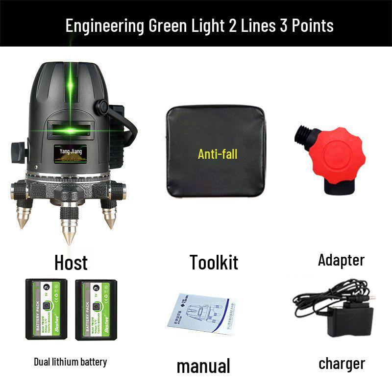 

Engineering-Grade Automatic Infrared Laser Level - 2/3/5 Line, Super Strong Outdoor Green Light