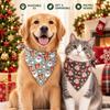 2pcs Christmas Theme Pet Neck Scarf Adjustable Santa Elf Bandana New Dog Bandanas  For Cats Dogs
