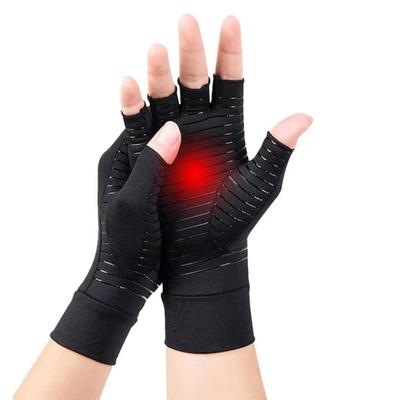 Ryohin Lab Gaming Gloves Wrist Finger Support Compression Sweat Absorption Quick Drying Heat Retention Gloves Fingerless For Both Hands Black 1 Pair