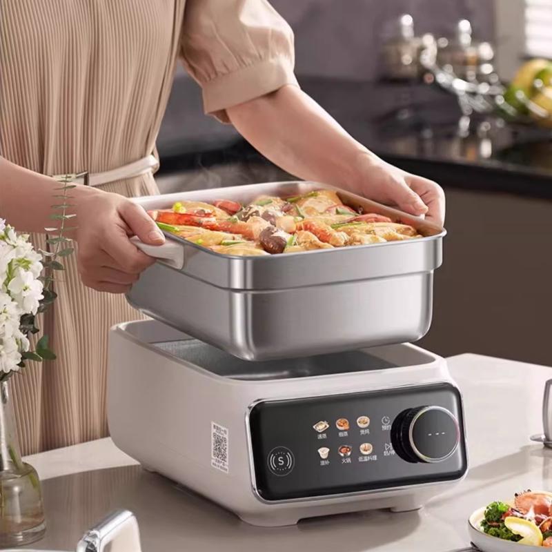220V Electric Steamer Multi-functional Household Stainless Steel Integrated Pot Multi-layer Large-capacity Steamer
