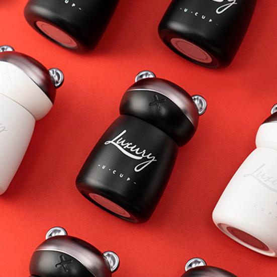 120ml Portable Cup Portable Leak-proof Wear-resistant Keep Warm Hanging Bear Cute Animal Shape Insulated Bottle