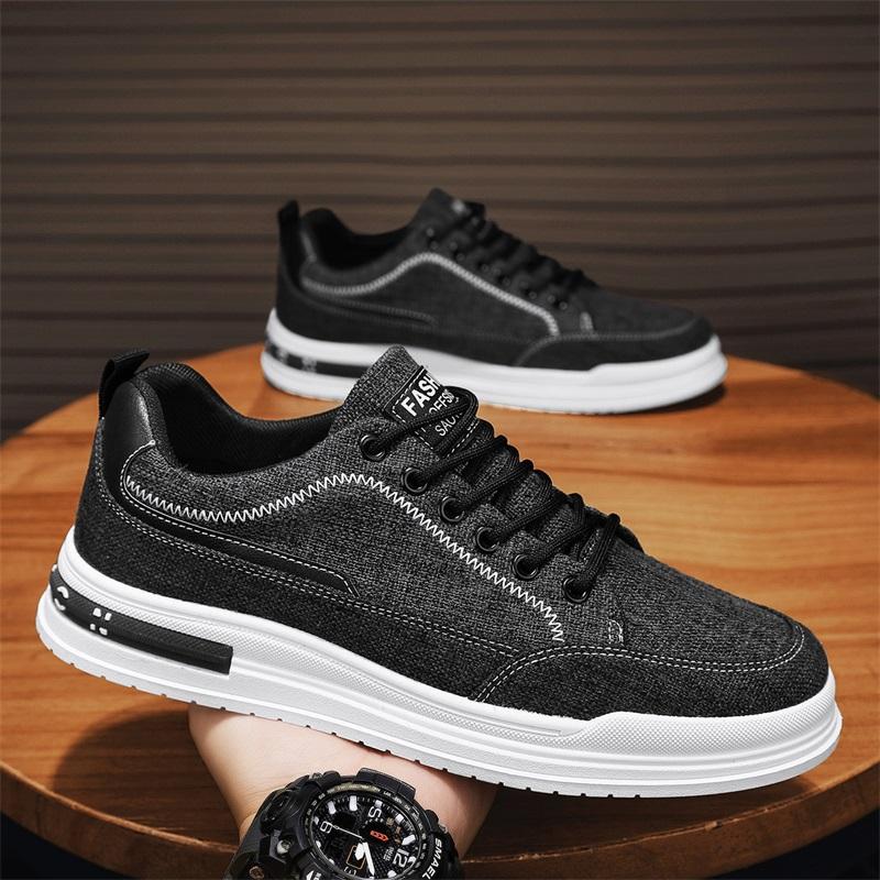 Canvas new summer breathable niche design casual board shoes student sports black trendy shoes
