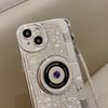 Pro iPhone 14 Plus Velkoobchod s díly pro mobilní telefony Pouzdro s kamínky Kryt z TPU ve tvaru fotoaparátu s řetízkem pro nošení