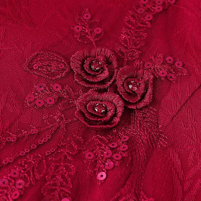 Elegant New Chinese Style Red Cheongsam Dress