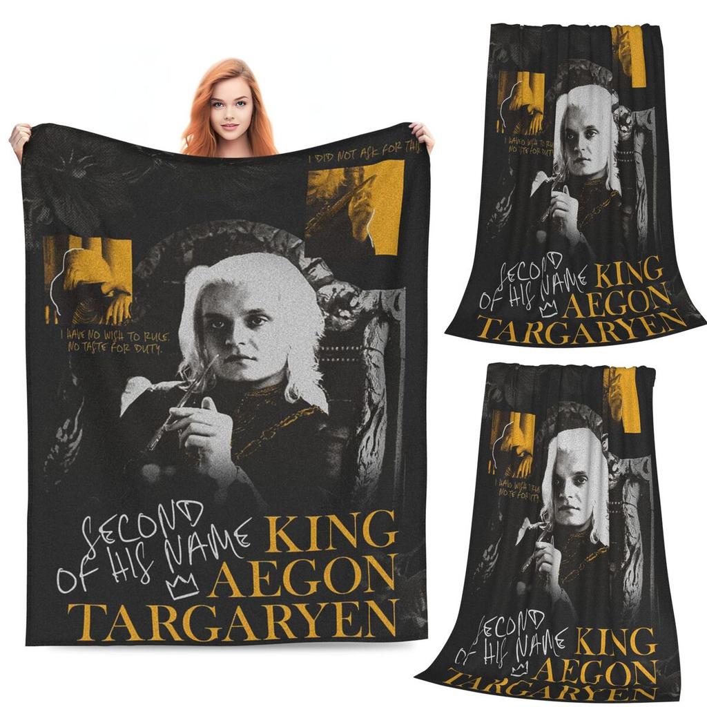 Aegon Targaryen Blankets Soft Warm Flannel Throw Blanket Plush for Bed Living room Picnic Travel Home Sofa