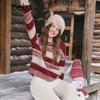 Betu Women's 2025 Winter Striped Long Sleeve Sweater