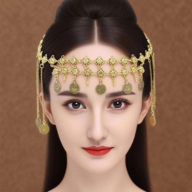 Retro Ethnic Style Metal Coin Waist Chain Women'S Adjustable Dress Waist Seal Dai Style Belly Dance Belt Accessories