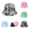 Trendy Coconut Tree Print Fishing Hat Unisex Casual Sunshade Hat Breathable Round Top Short Brim Hat