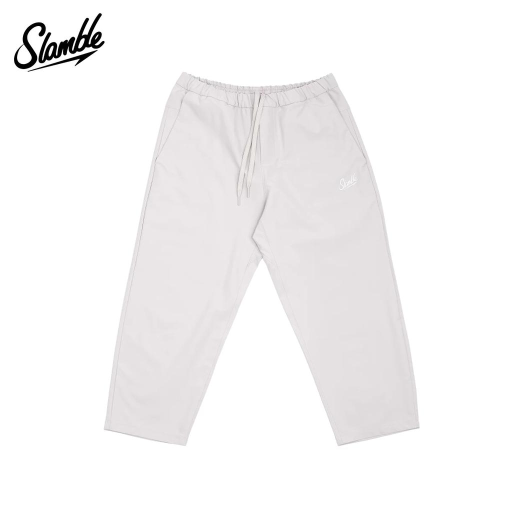Slamble Fitness Loose Letters Pure Color Cropped Pants