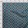 oneOone Cotton Flex Medium Blue Fabric Geometric  Sewing Craft Projects Fabric Prints By Yard 40 Inch