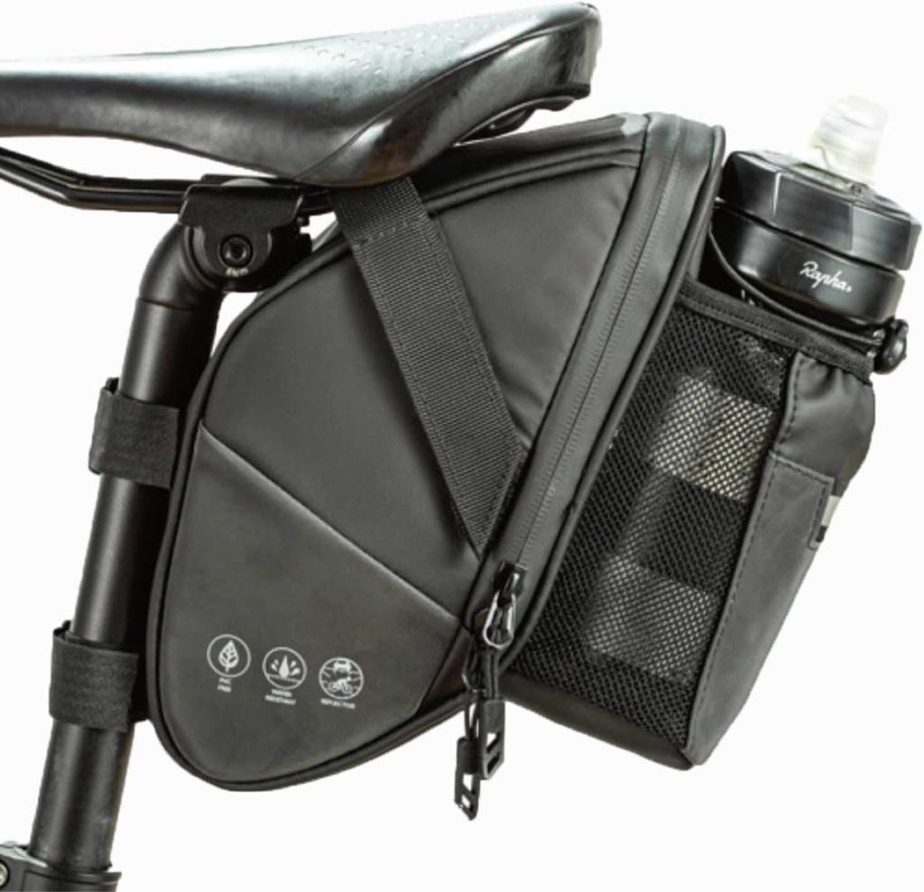 Bel cuore Saddle Bag for Water Large Bicycle Road Bike Water Bottle Saddle Fully Small Item Reflective Strap Easy Tail Light Bottles, 1.5L Capacity,