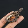 Carved Fish Bone Pendant, 999 Copper Wire Wrapped Jewelry, Gemstone Pendant, Gift For Her Handmade Dainty Jewelry
