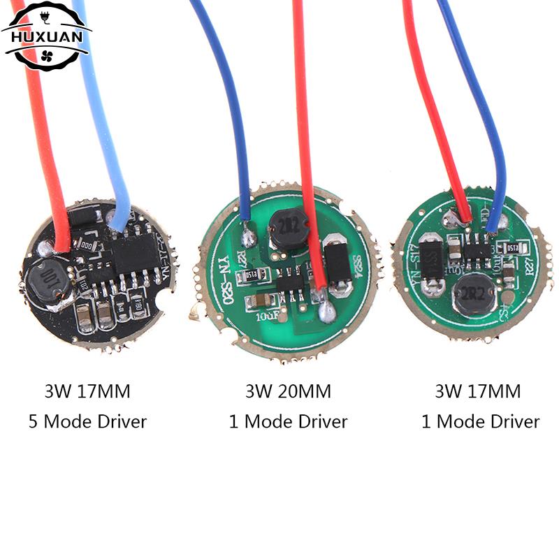 1Pc 3W LED Driver 17mm/20mm DC3.7V 1 Mode 5 Mode LED Flashlight Driver