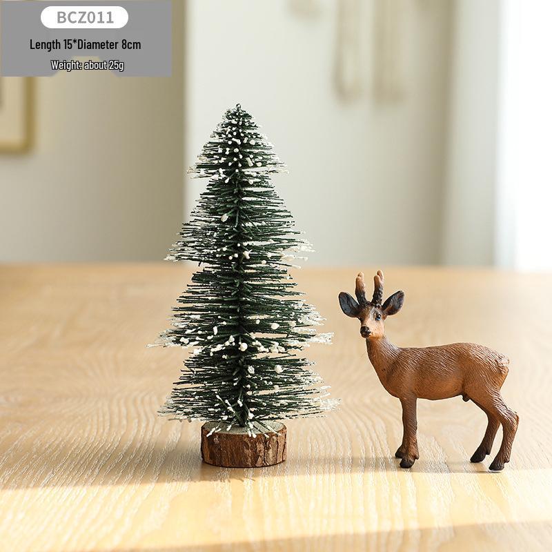 Snow-Flocked Mini Christmas Pagoda Tree Decoration for Desktop or Window