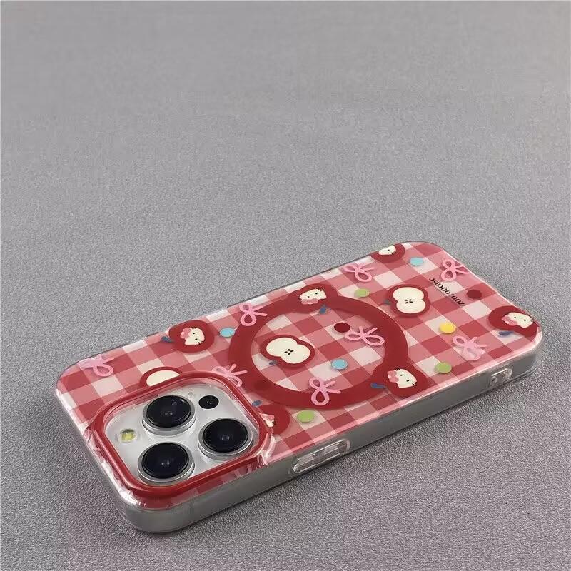Magnetic Strawberry Hello Kitty Holder Case For Samsung Galaxy S26 S25 S24 Ultra S23 S22 Plus Ultra S23 FE S25+ 5G Casing