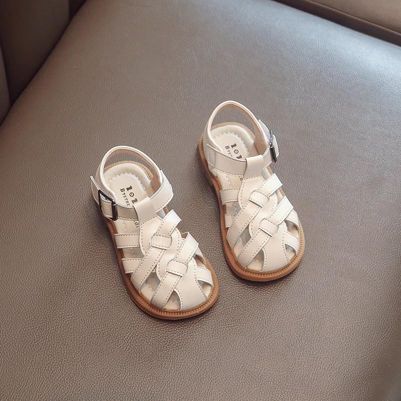 Fashion Children PU Leather Sandals Toddler Girls Boys Sport Slippers Kids Baby Closed Toe Beach Footwear 3-6Y Summer