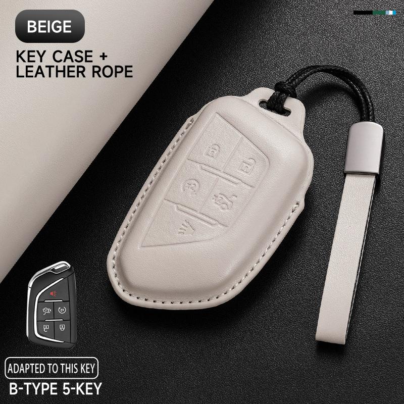 

Genuine Leather Car Key Case Cover Key Bag For Cadillac GMC ATS CT6 CTS DTS XT5 Escalade ESV SRX STS XTS Protect Set Accessories