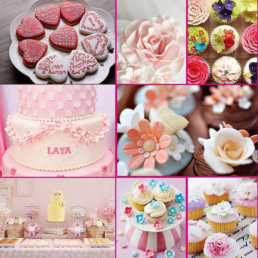 33pcs Fondant Cutters Cookie Plunger Cutters Snowflake Flower Leaf Butterfly Shape Icing Modelling Tools for Cake Sugarcraft Decorating