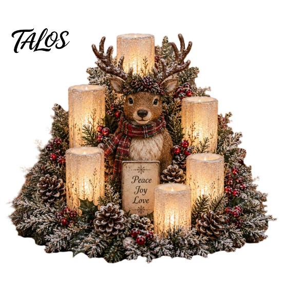 Christmas Table Centerpieces Lighted Centerpiece, Atmospheric Ornament with Warm Glow, USB Indoor Seasonal Displays Powered Plastic Crafts for Holiday