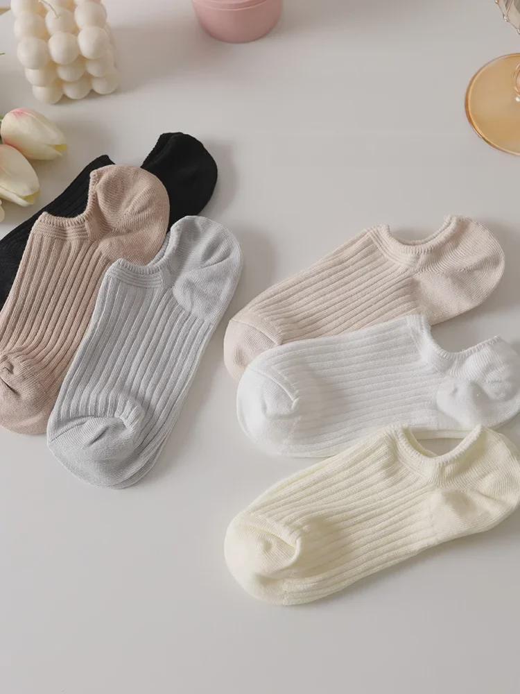 Women's Non-Slip Invisible Boat Socks - Summer Style, Thin, Shallow, Short, with Drawstring
