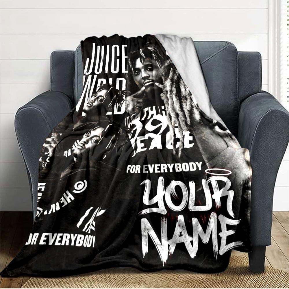 Name Custom 999 Rapper Print Flannel Blanket High Quality Warm Comfortable Cover for All Seasons Perfect for Gifts Home Decor