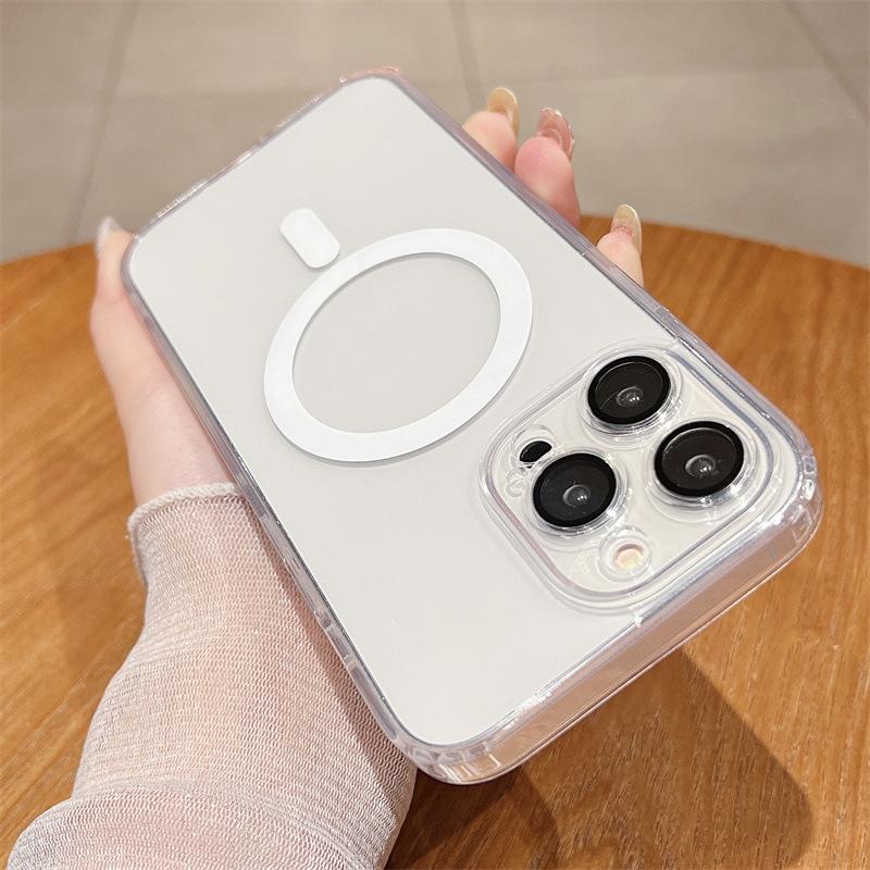 

Подходит для чехла для телефона Apple 16/15PM IP14 Защитный чехол 13pro Акриловый 12 Магнитный 11 с линзой iPhone 11 Pro Max