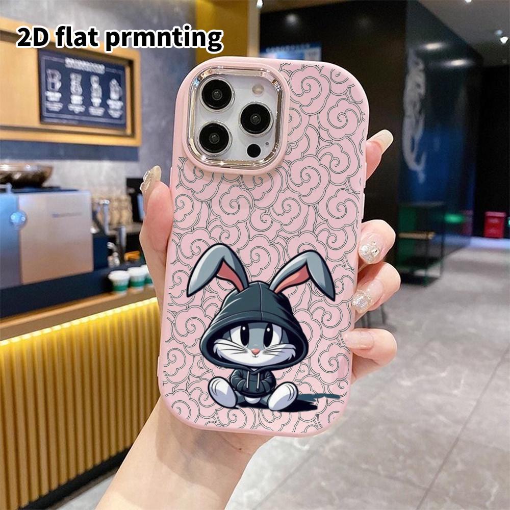 Phone Case: 2D Flat Design Suitable for iPhone 18 17 16 15 14 13 Pro Protective Case, Couple Style, Hoodie Rabbit, Christmas and Halloween Gifts
