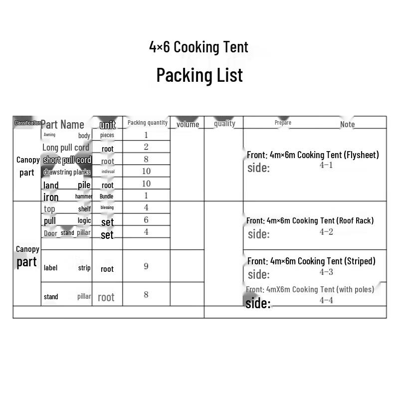 

Datangyu Cooking Tent Frame Set Standard