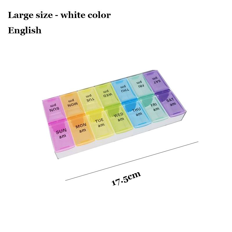 Shunshi Weekly Pill Organizer with Am/Pm Compartments Travel Pill Boxes 7 Day 2 Times A Day Tablet Dispenser with 14 Compartment