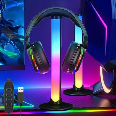 RGB inteligentní atmosférické světlo pro e-sport, stojan na sluchátka, kancelářský doplněk, s 1 stojanem na sluchátka, režim osvětlení RGB