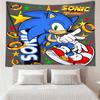 Sonic Print Tapestry, Backdrop, Easy Setup, Ideal for Bedroom, Office & Living Room, with Aesthetic Wall Hanging Decor.