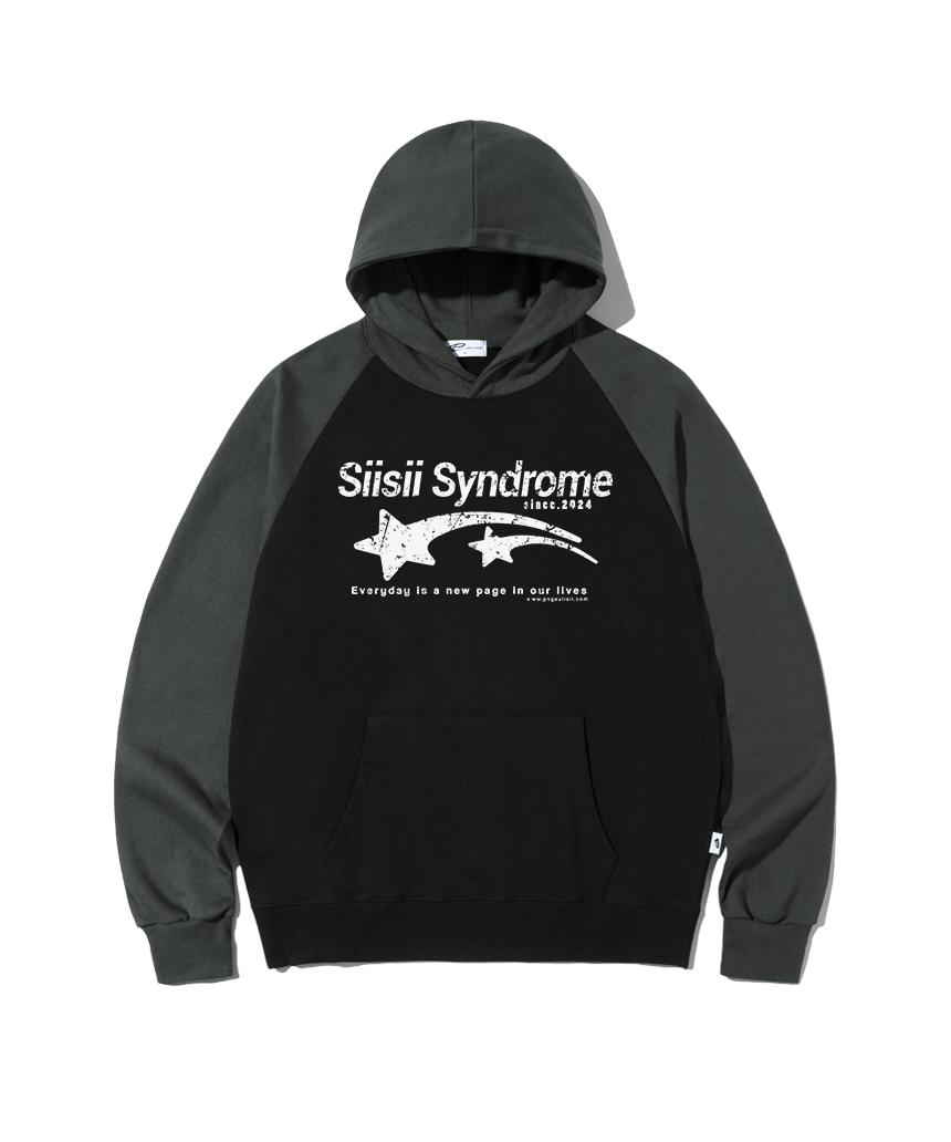 Худи с принтом Page Cc Sisi Syndrome, реглан, цветовые блоки, черный M