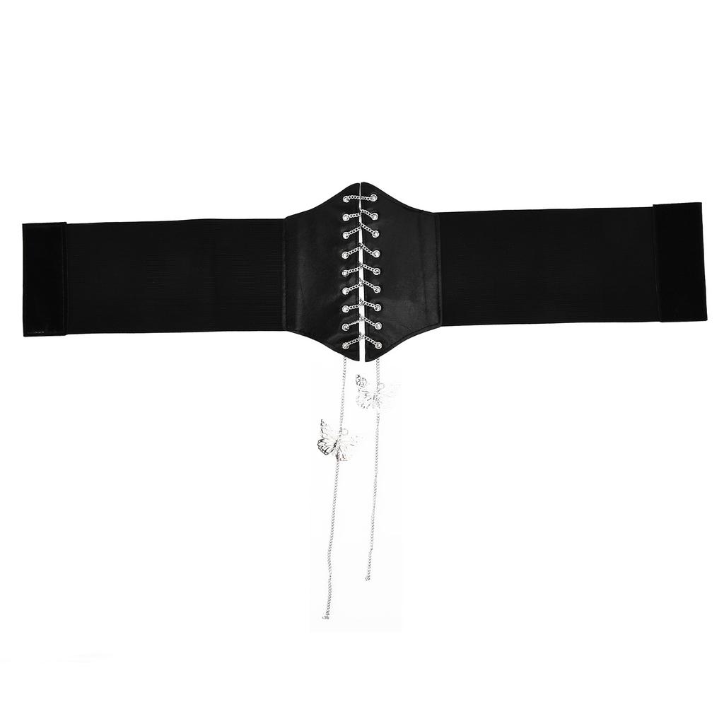 Black Corset Belt Unique Design Vintage Style PU Leather Comfortable Durable Waist Corset Belt