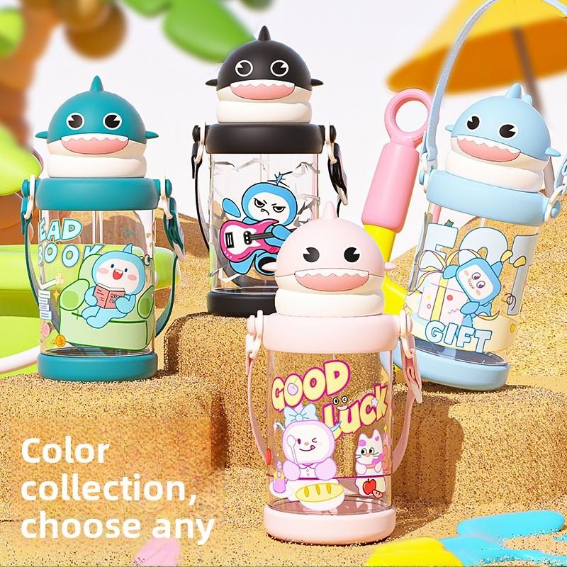 Cartoon Childrens Plastic Cup With Straw And Heat Resistant Material For Outdoor Use