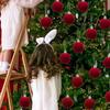 5/10 τεμ. Βελούδινες Χριστουγεννιάτικες Μπάλες Διακοσμητικά Κόκκινες Λευκές Κρεμαστά Στολίδια Δέντρου Χριστουγέννων DIY Διακόσμηση Σπιτιού Πάρτι Δώρα Πρωτοχρονιάς