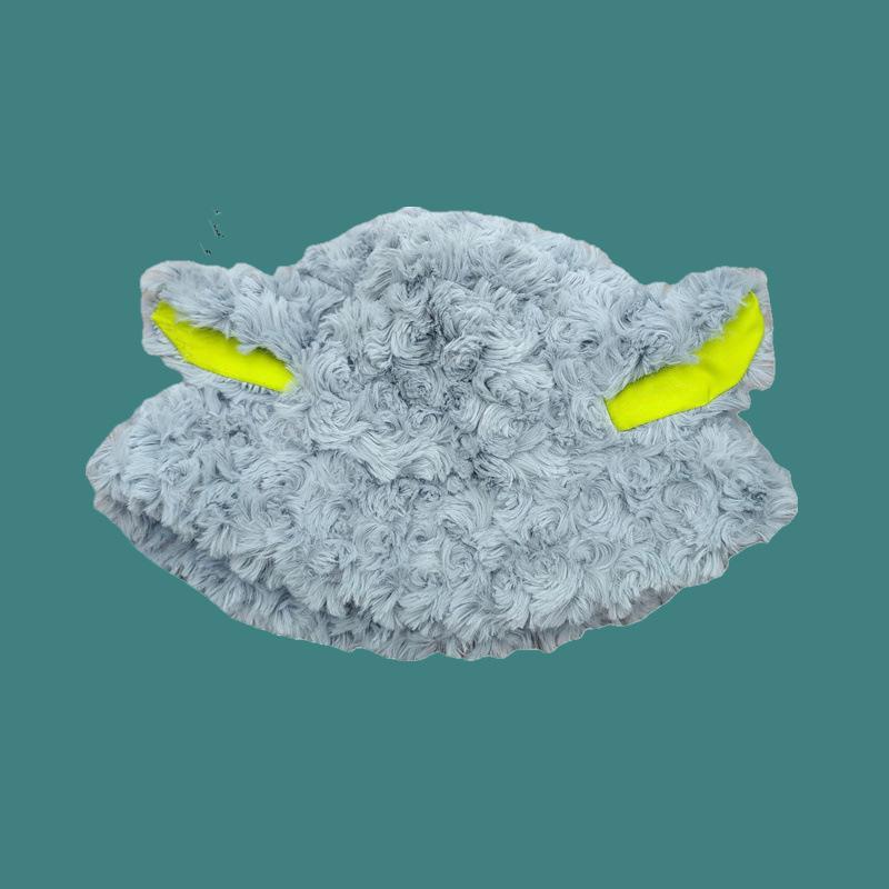 

Плюшевая шляпа для женщин, шапка-панама с ушками ягненка, осенне-зимняя, в японском милом и симпатичном стиле, подходит для круглой шляпы-ведра, милая M（56-58cm）