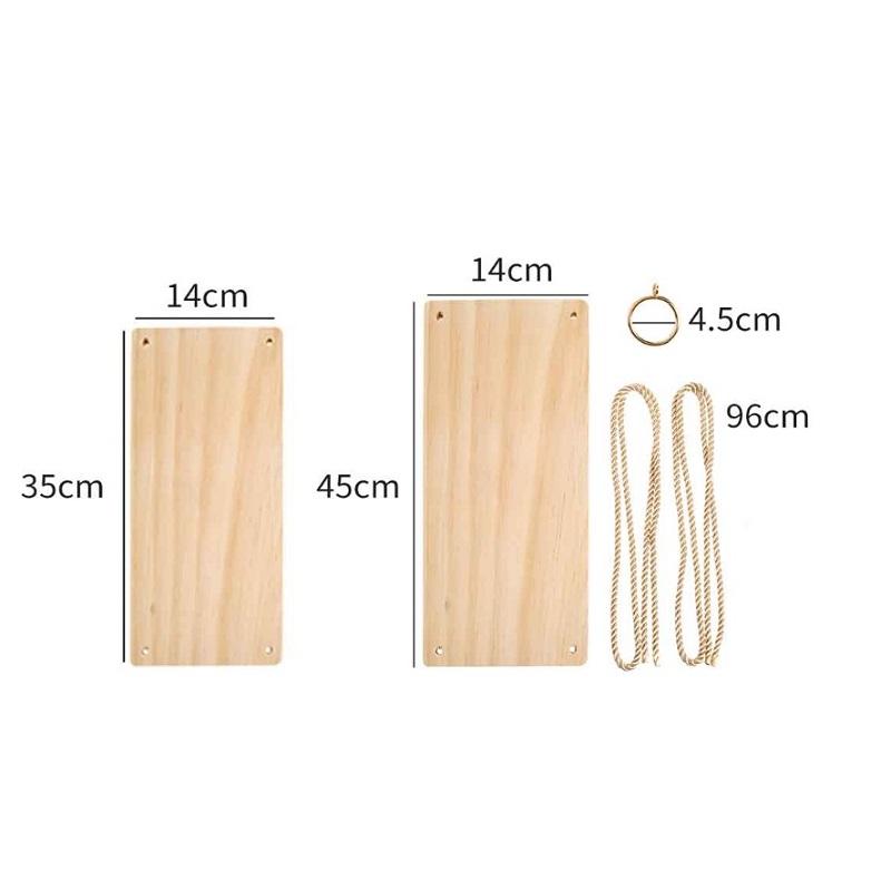 1/3pc Wood Swing Hanging Rope Wall Mounted Floating Shelves Home Living Room Wall Shelf Sundries Storage Outdoor Garden Decor