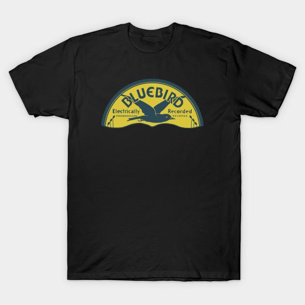 

Men Black Print T-shirt Bluebird Label Worn No-Cut Transfer Paper Print Cotton Tshirt 3XL чорний