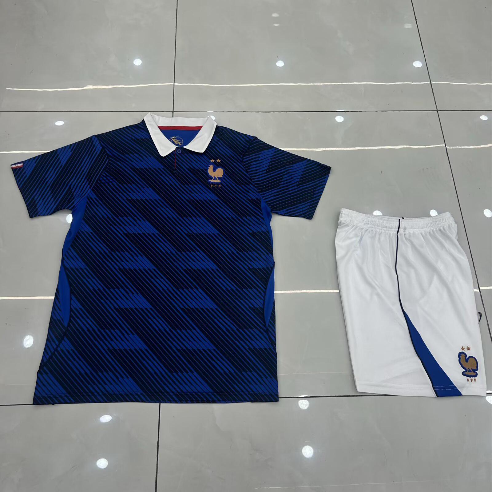 2026 USA Canada Mexico World Cup France Home Jersey: Adult & Kids Short Sleeve Football Kit