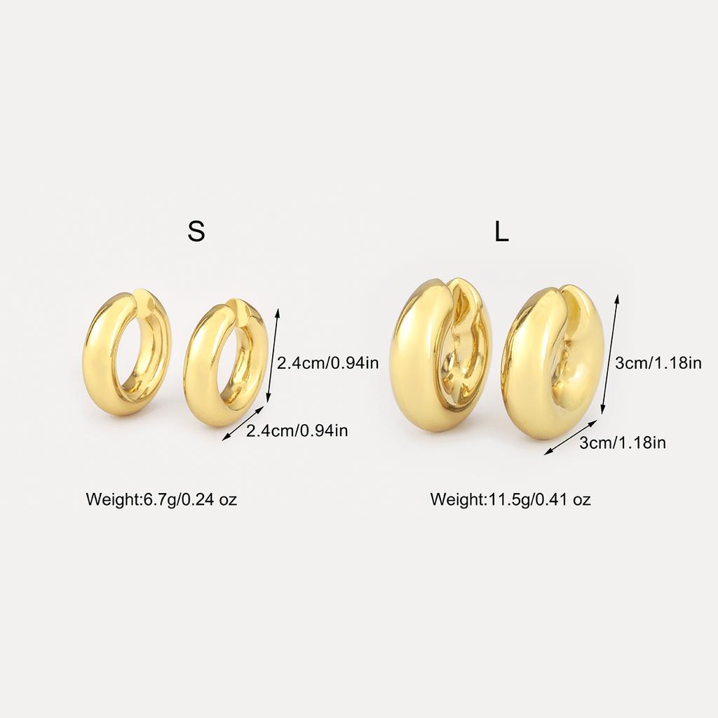Nidin Fashion S/L Size C Shape Copper No Piercings Clip Earrings For Women Simple Style 2 Colors Choice Ear Cuff Jewelry Gifts