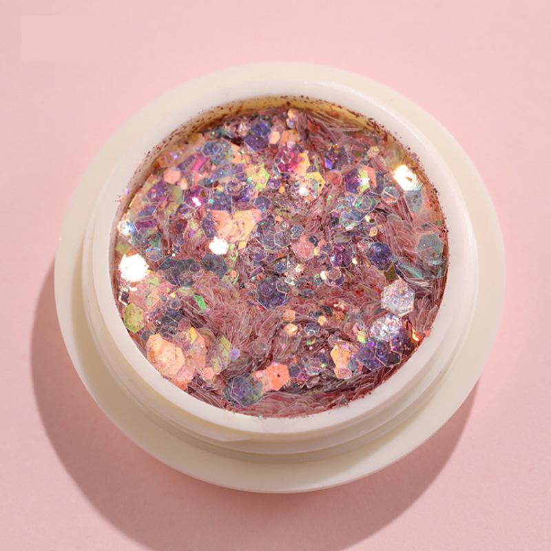 8 färger Nail Glitter Set Puder Nail Pigment DIY Flake Nail Art Dust Glitter Powder Mermaid Sequis