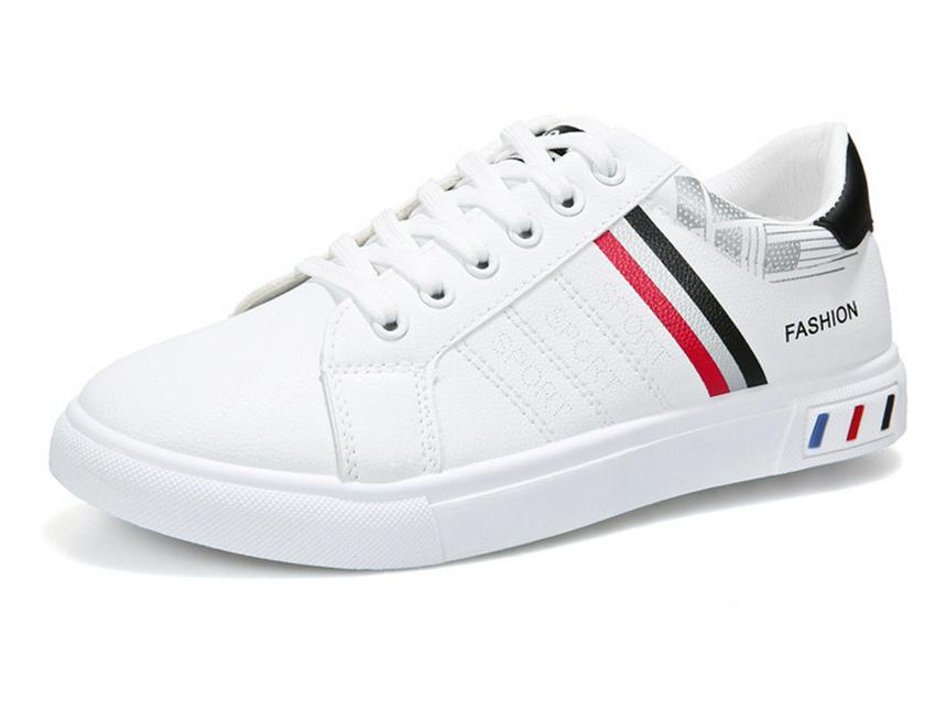 Men's Korean-Style Plus Size Low-Top White Casual Skate Shoes