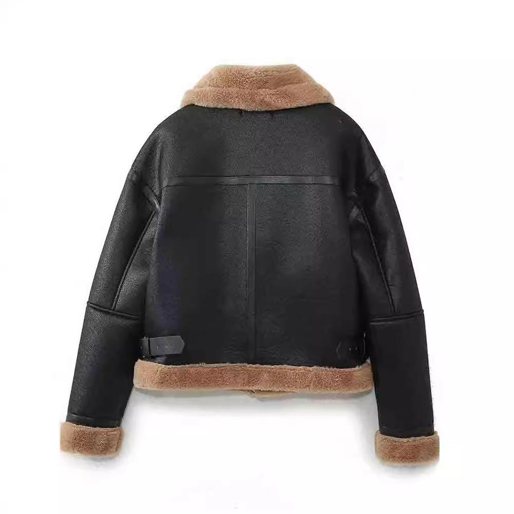 2026 Autumn and Winter New Fashion Zipper Versatile Fur Integrated Lamb Wool Jacket Women