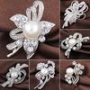 New Bouquet Rhinestone Bridal Pin Silver Crystal Brooch Pearl Brooches Flower