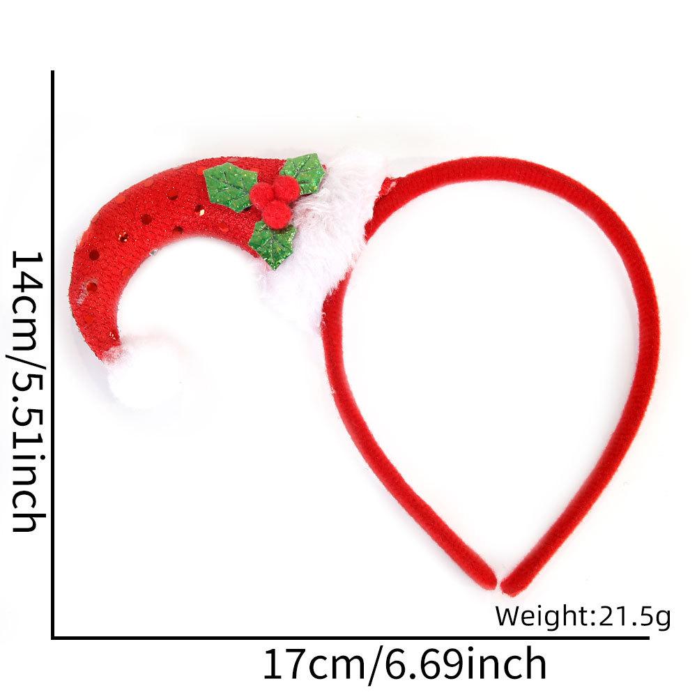 Christmas Headband Xmas Elk Horn Bell Sequin Christmas Hair Band Happy New Year Photo Props Merry Christmas Decor Gifts for Kids