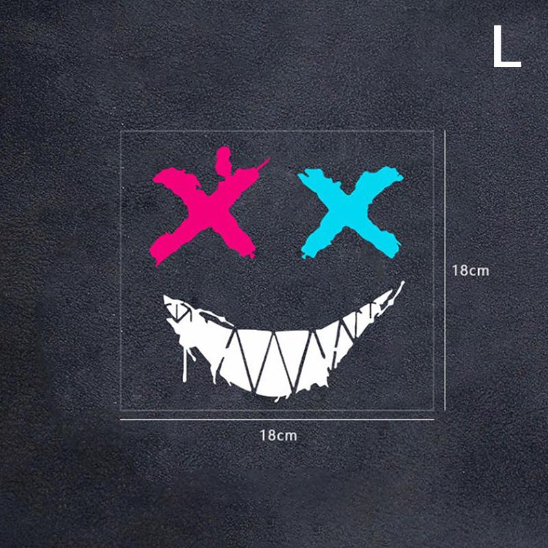 

Наклейки на мотоциклетный шлем, автомобильные светоотражающие водонепроницаемые наклейки с улыбкой на лице, наклейки для мотокросса, авто на заднее стекло, персонализированные наклейки L